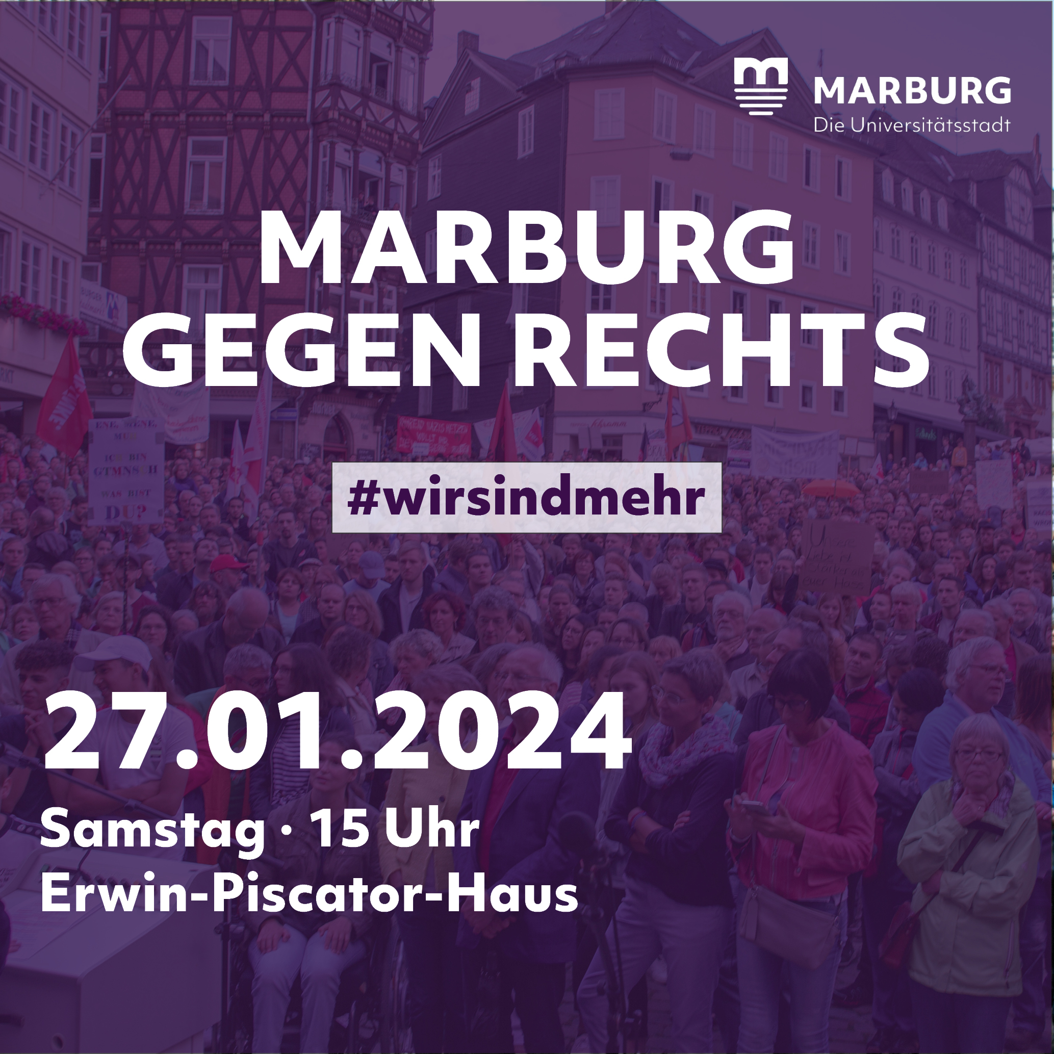 Marburg gegen rechts am 27.1.2024 um 15 Uhr